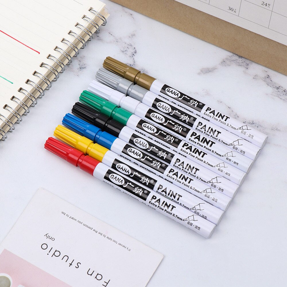 Metallic markers 0.7mm niet-giftige verfmarkers grafische tekening permanente marker snel drogende diy kunstmarker verfpen 8 kleuren