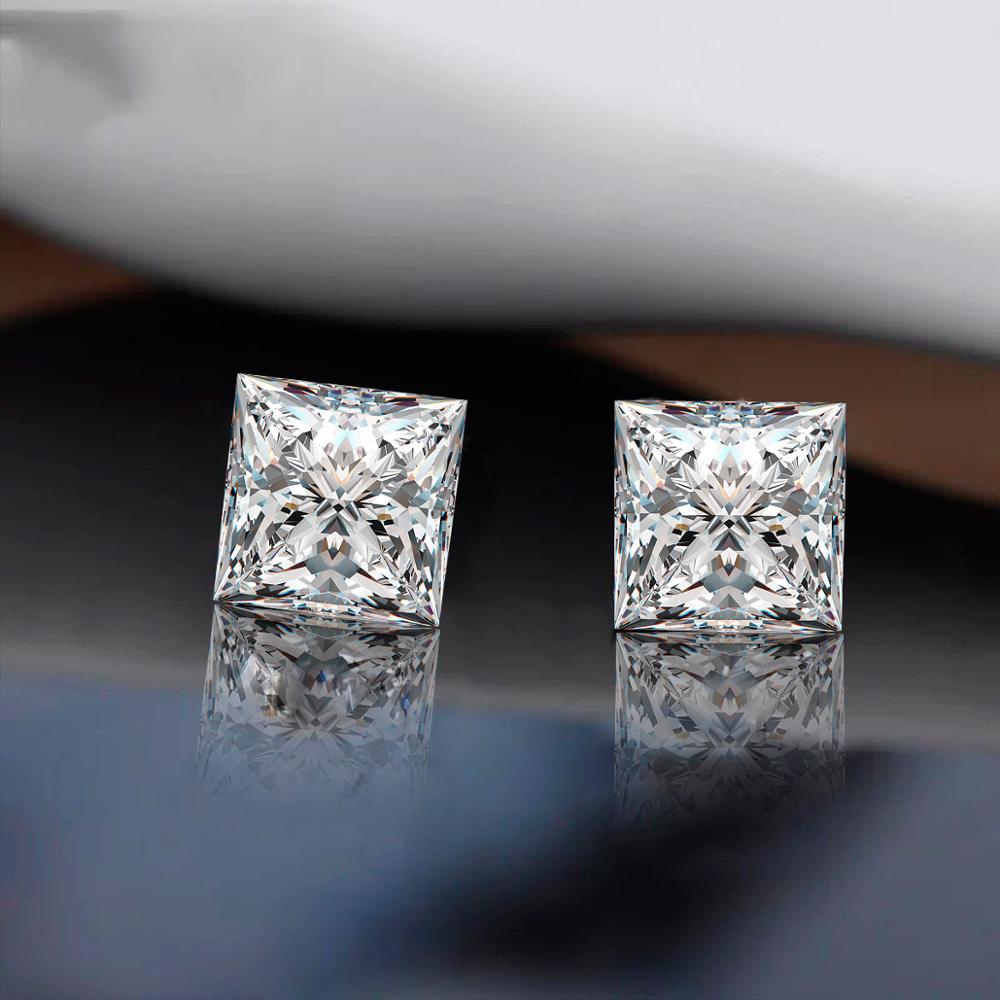 Losse Edelstenen Moissanite Steen 1ct 5.5Mm D Kleur VVS1 Princess Cut Diamond Pass Moissanite Tester Met Gra Certificaat Sieraden