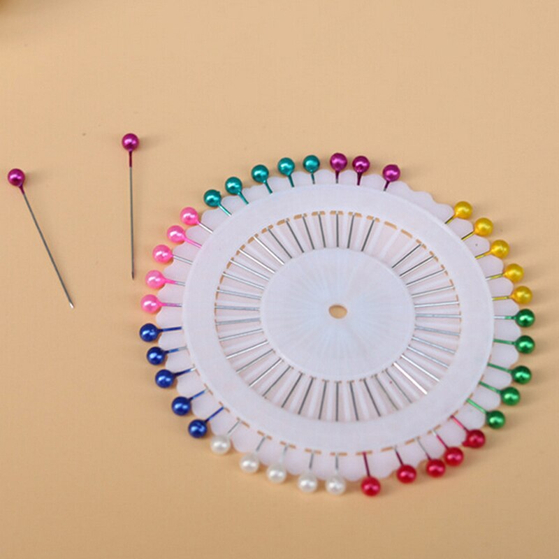 Alfiler de costura redondo para decoración de perlas, alfiler de costura artesanal para el hogar jardín bricolaje utensilio para manualidades, accesorios, color blanco, 480 Uds. Por paquete