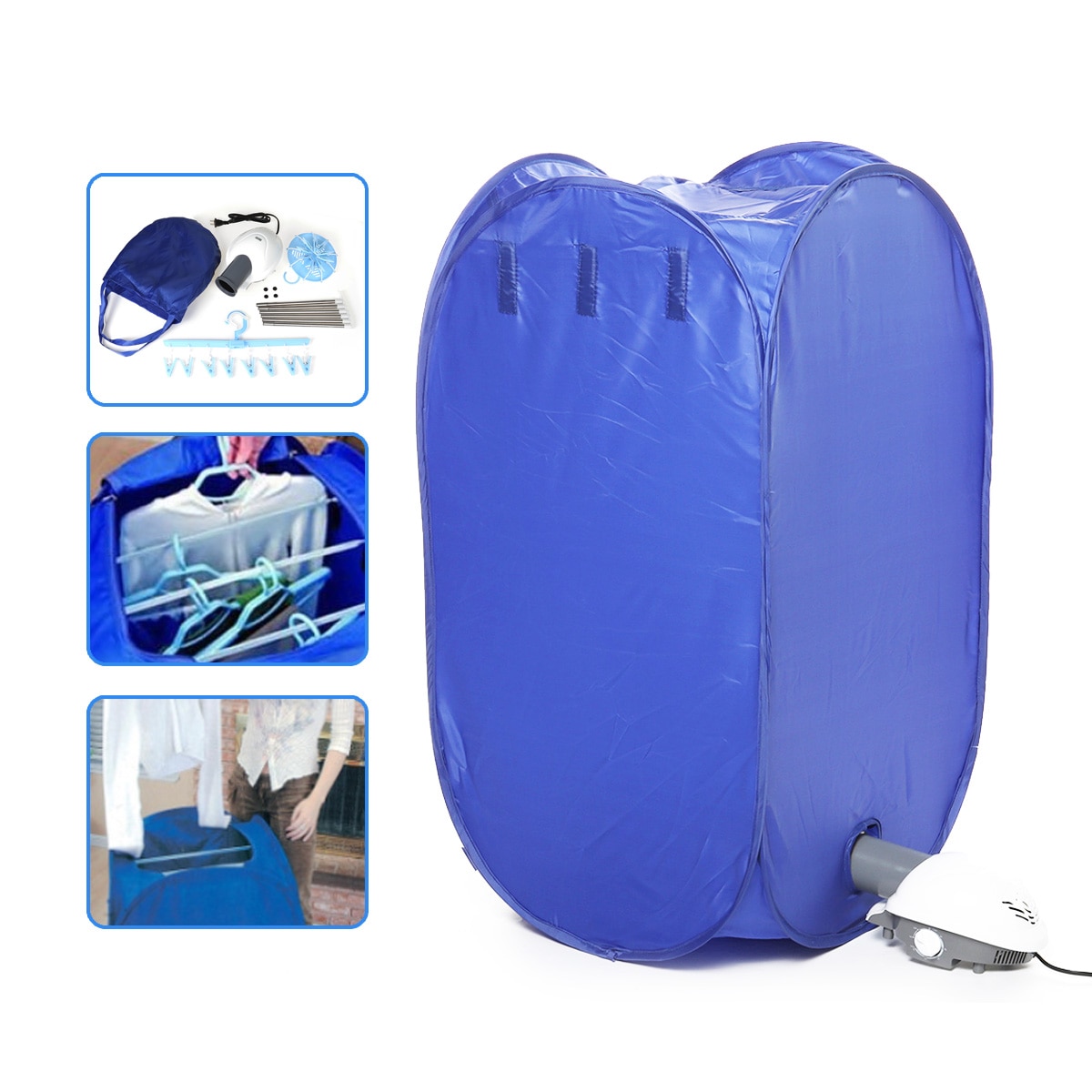 800W 50Hz Portable Electric Clothes Dryer Folding Travel Quick Drying Clothes Warm Air Cloth Dryer Wardrobe Storage Cabinet