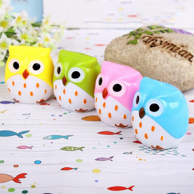 Mini sacapuntas Kawaii de búho, 1 Uds., Color al azar
