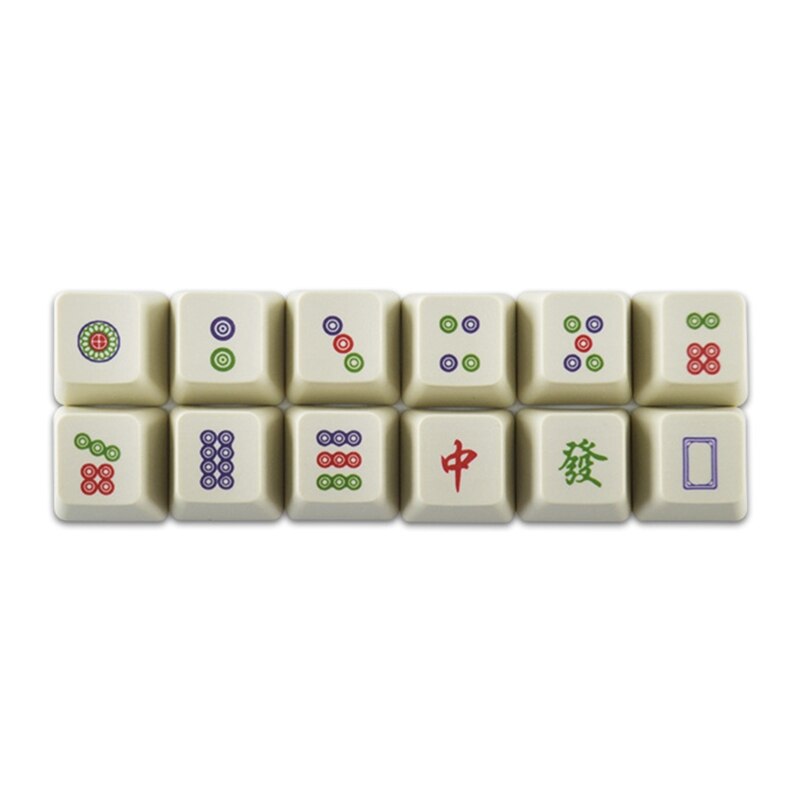 12 Keys PBT Keycaps Dye Sublimation Chinese Mahjong OEM for cherry/Kailh/Gateron MX Switches Mechanical Gaming Keyboard: BE-C