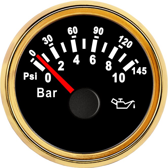 Manomètre universel de pression d'huile, 52mm 12V 24V, capteur de pression d'huile de moteur de voiture et de bateau, 0-5 Bar/0-10 Bar, M10: BG 0-10 Bar