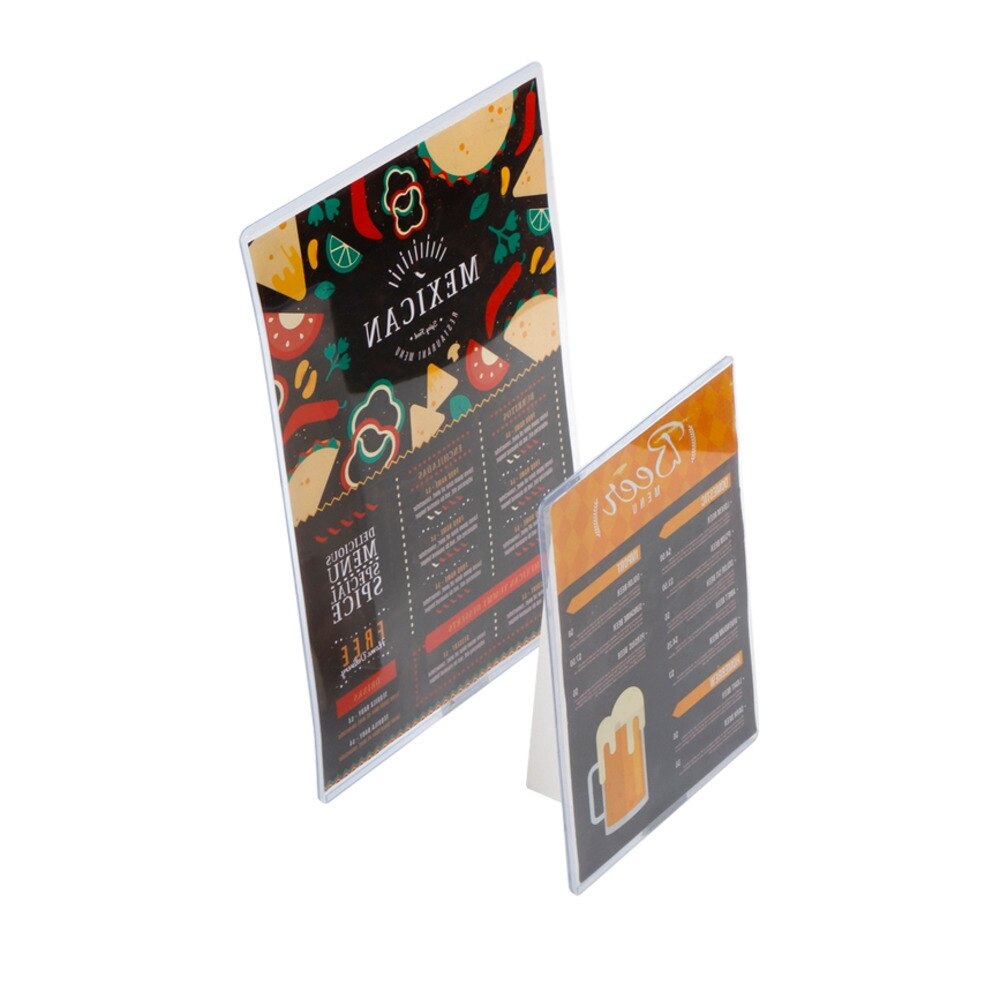 A4 Karton Display Schildersezel Terug Desktop Teken Houder Stand Mouwen Pvc Clear Label Cover Prijskaartje Pouch Ad Banner Frame