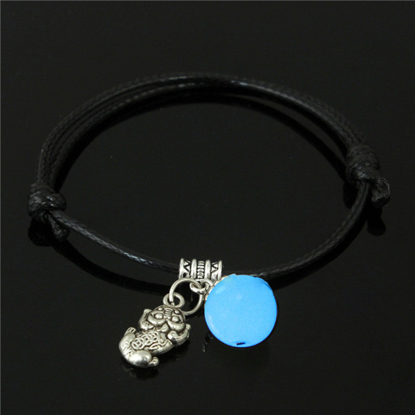 Moda luminosa grânulo folha pingente pulseira homens trançado corda corrente casal o ano de nascimento pulseira para mulher estudante jóias: 03