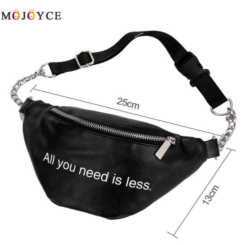 PU Leder Buchstaben fanny Pack Frauen Taille Taschen Damen Kette Tasche Telefon Schulter Crossbody Gürtel Tasche Heuptas