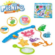 Bath Toy Fishing Fish Model Magnetic Bathtub Set for Baby Child - 15pcs