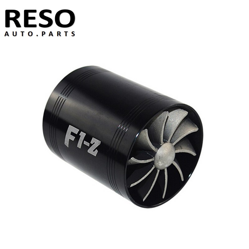 RESO-Car Turbine Supercharger kit F1-Z Double Turbine Turbo Charger Air Intake Gas Fuel Saver Fan for Air Intake Hose 65-74mm