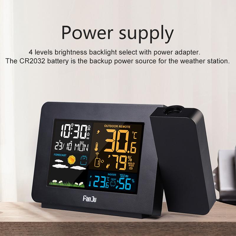 Wireless Control Smart LCD Digital Weather Station Thermometer Hygrometer Weather Forecasting Alarm Clocks Monitor