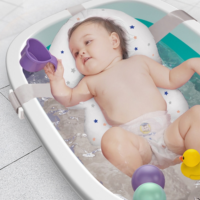Baby Douche Bad Pad Antislip Bad Seat Ondersteuning Mat Pasgeboren Veiligheid Bad Ondersteuning Kussen Opvouwbaar Soft kussen