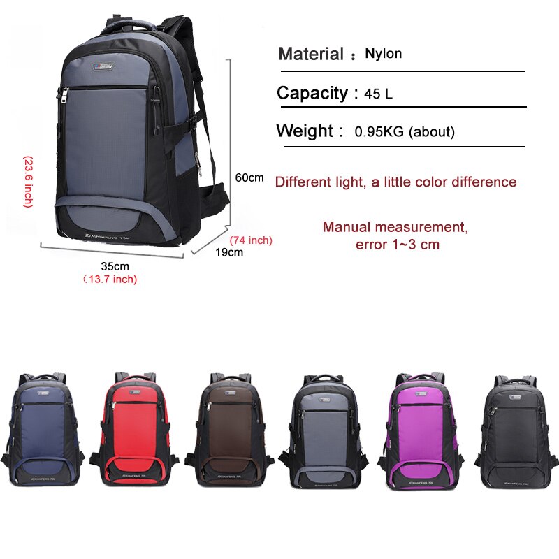 Outdoor Camping Mountaineering Travel Bag Men's Thickened Nylon Waterproof Luggage Bag Sports Bag