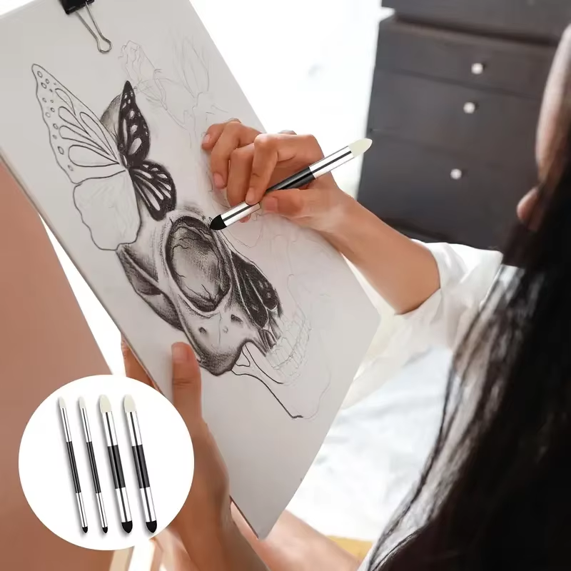 4 Stuks Mengen Spons Pen Gekneed Gum Tekengereedschappen Potlood Gummen Blending Stomp Art Blenders Schets Gereedschap