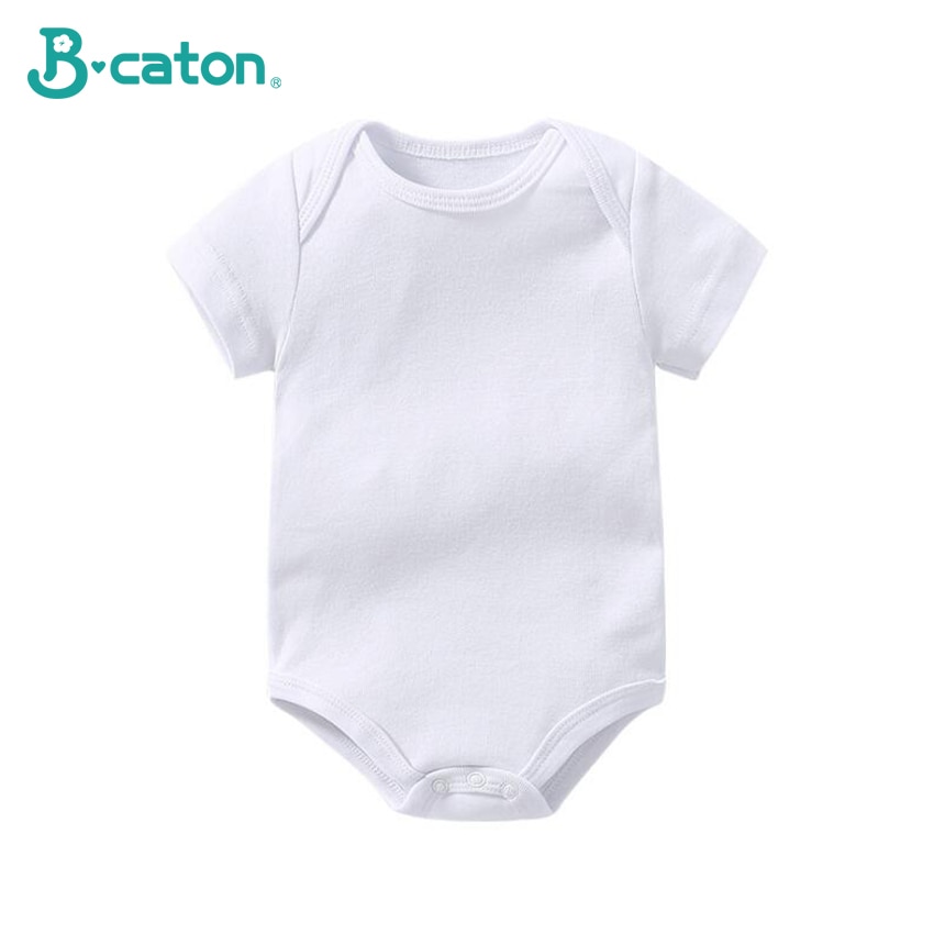 1 Pc Baby Creeper Baby Rompers Short Sleeve Girl And Boy Clothing Pure Cotton Soft White Washable And Abrasion Resistant