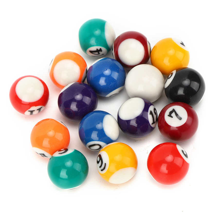 16PCS 25MM Resin Billiard Ball Toys Eco-Friendly Mini Billiard Pool Ball Set For Resin Small Pool Balls Set