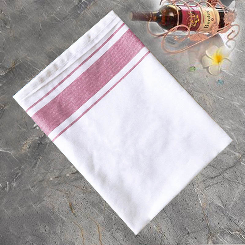 5pcs/batch Cotton Wiping Cloth Western Restaurant Napkin Towel Absorbent Cotton Plaid Tea Towel Handkerchief: Pink 50x70cm