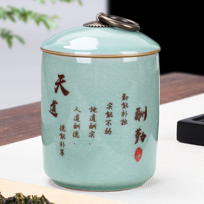 Thee Doos Koffie Organizer Puer Thee Container Chinese Groene Thee Aardewerk Pot Kruiden Voedsel Opslag Pot Keuken Items Luchtdichte Flessen: TDCQ-about10.7X7.4cm