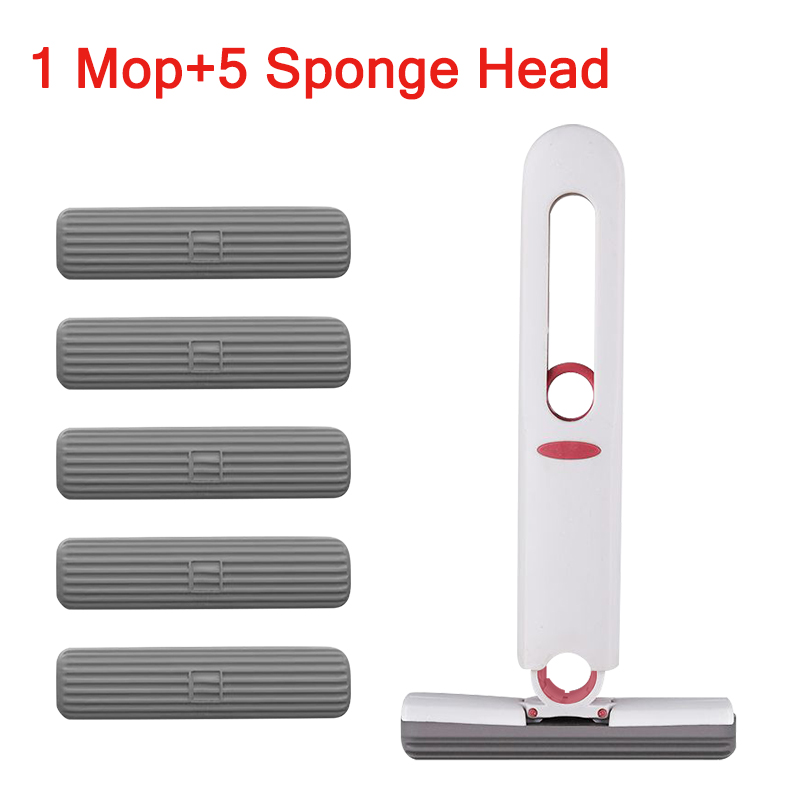 Draagbare Mini Spons Mop Handvrij Wassen Opvouwbare Zelf Knijp CleaningMop Nat En Droog Gebruik Super AbsorbentMop Voor Badkamer Keuken: MULTI