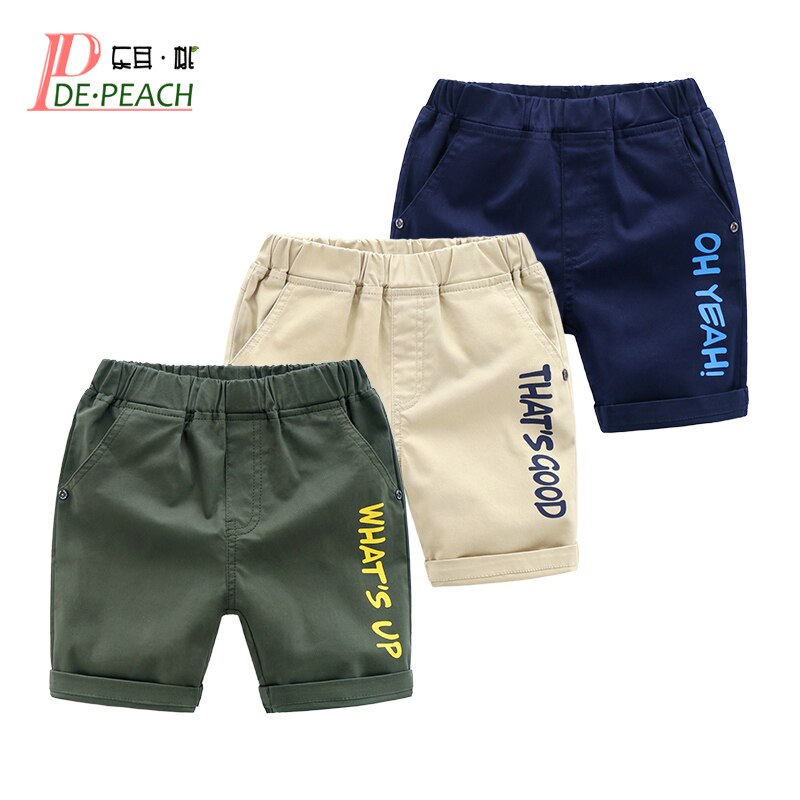 De Perzik Zomer Katoen Kinderen Strand Shorts Voor Jongens Peuter Kids Casual Broek Baby Jongens Shorts Elastische Taille Voor 3-8Years