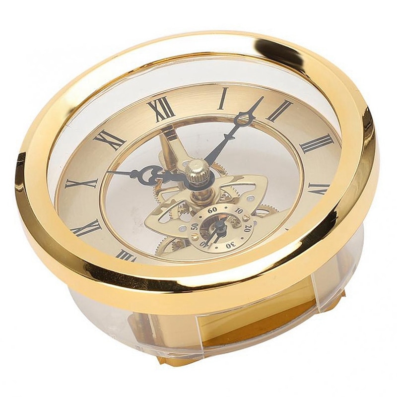 Toy Prop DIY Metal 103mm Built-In Clock Insert Transparent Clock DIY Desk Craft Clock Accessory Carnival Party Watch Repair Tool