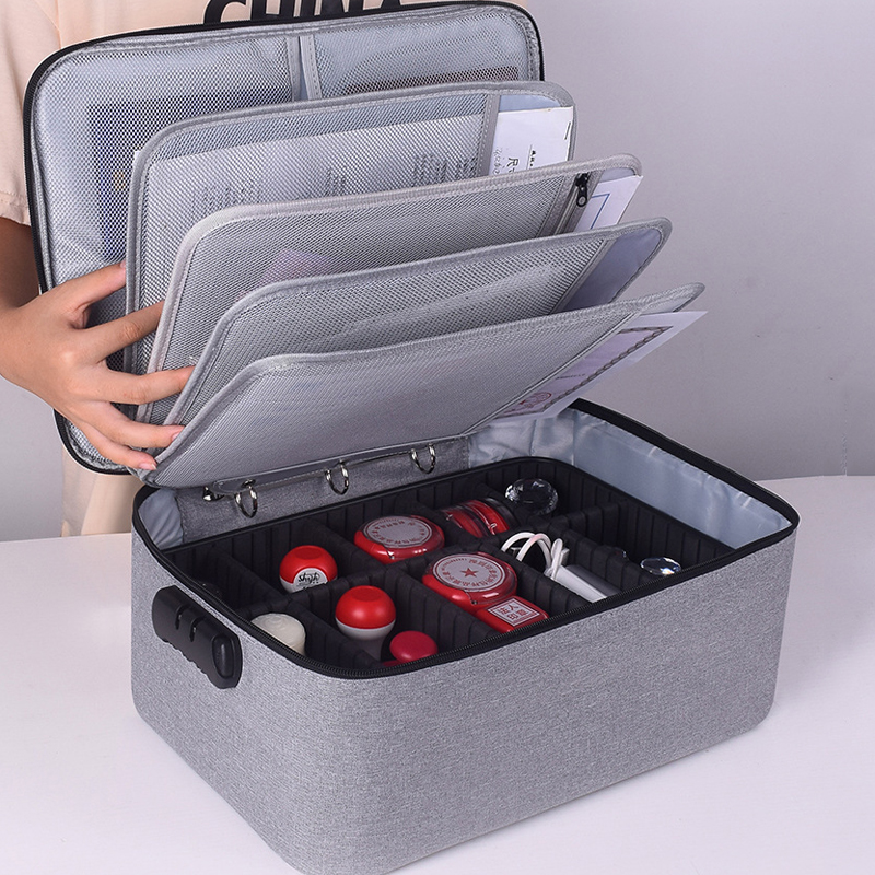 Large Briefcase Document Bag Waterproof Business Official Seal Organizer Files Folder Ticket Card Travel Office Accessories Item