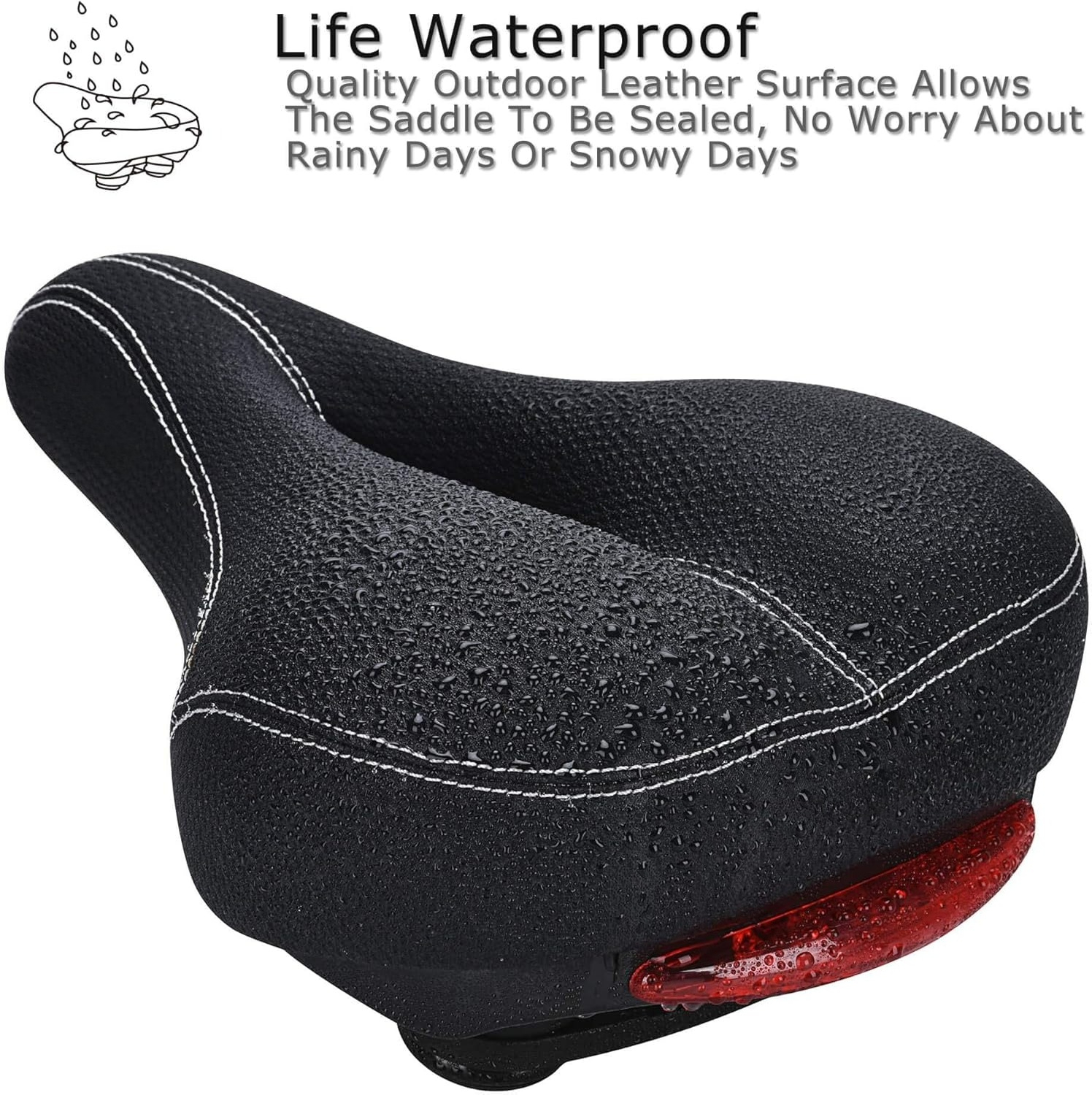 Comodo sedile da bici da uomo e da donna: sedile da bicicletta imbottito in memory foam morbido, sostituzione della sella della bici con ampio cuscino, universale