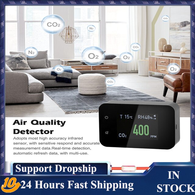 Multifunctional CO2 Meter co2 Sensor Air Monitor TVOC Meter Carbon Dioxide Sensor Temperature Humidity Measuring Device: Type 2