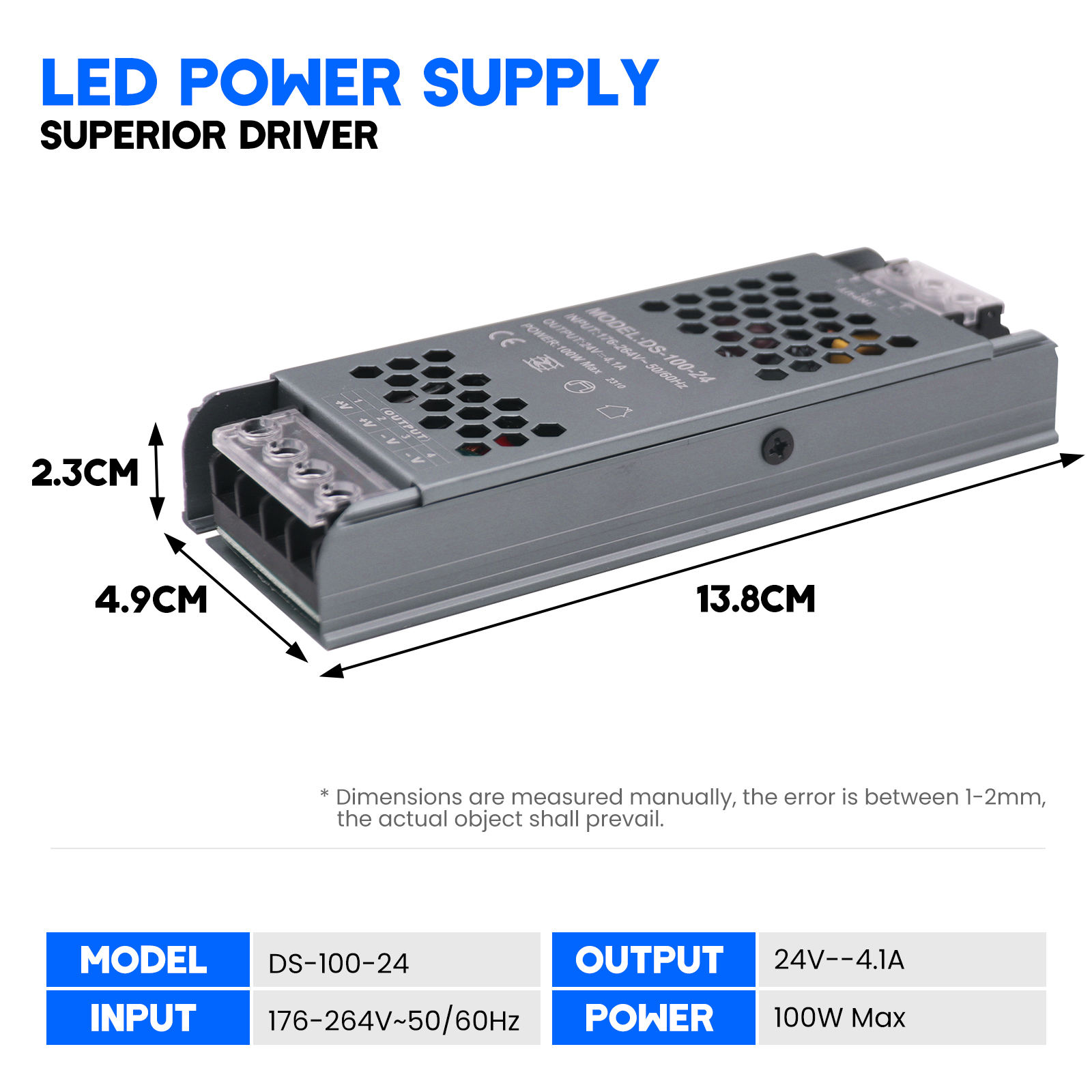 12 Volt Power Supply Lighting Transformer AC180-250V To DC 12V 24V Power Source Adapter For Led Strip 60W-400W LED Driver: green
