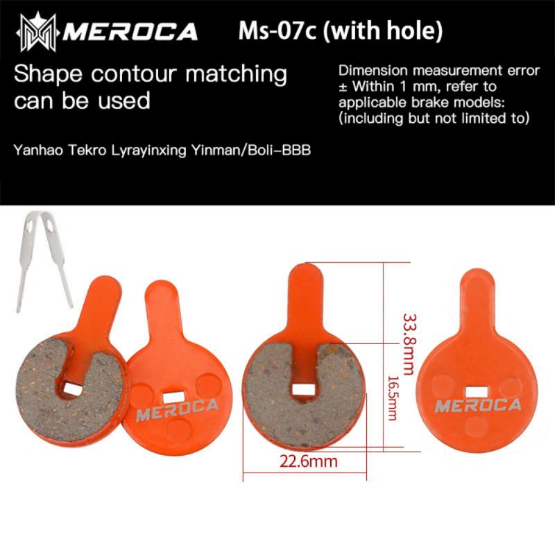 Pastillas de freno de bicicleta para BB5 M355 XT M446, piezas de bicicleta de montaña, pastillas de freno de disco orgánico de resina para ciclismo de carretera: MS-07C hole