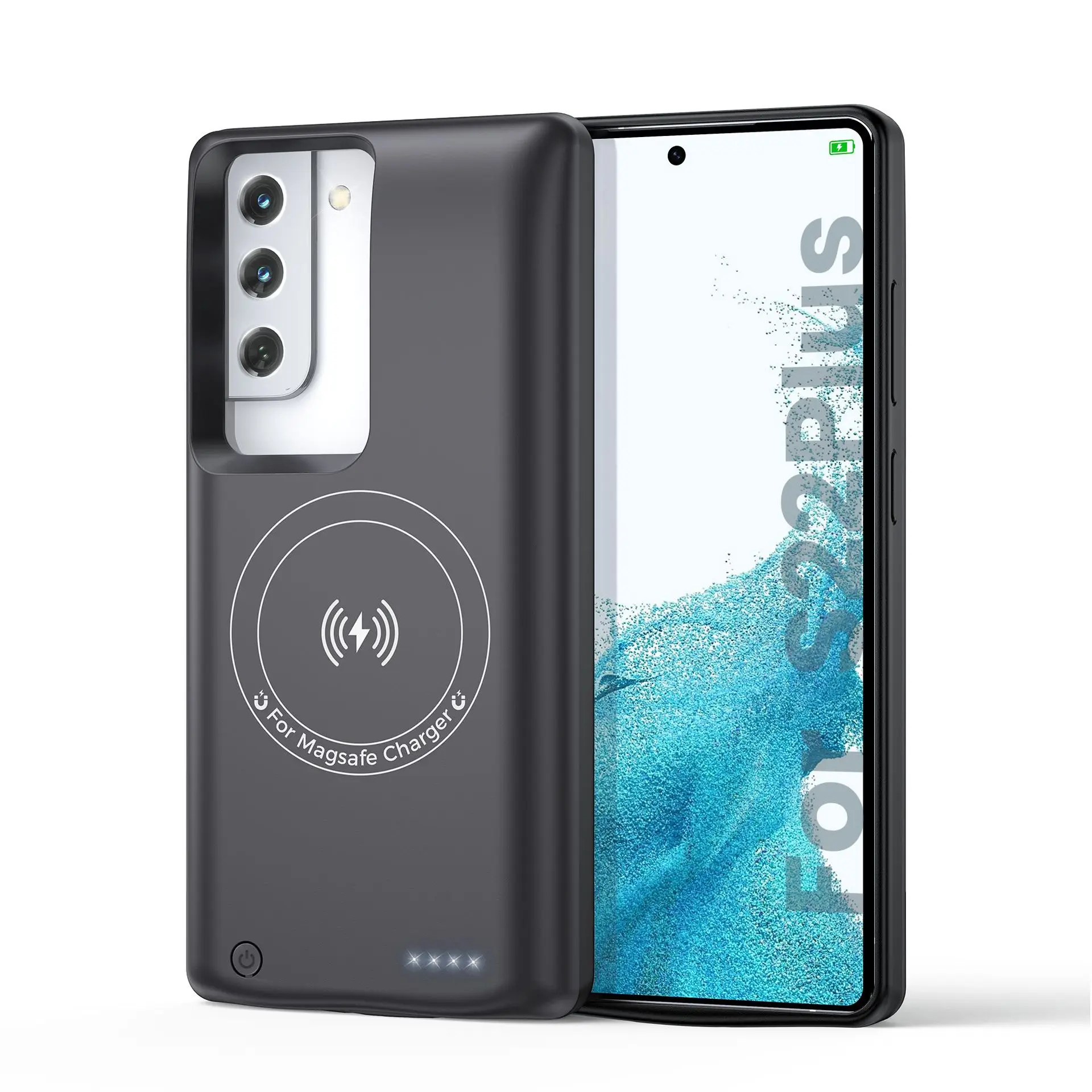 Batteria ausiliaria per Samsung Galaxy S22 S23 S24 S25 Ultra S25 Plus Custodia caricabatteria wireless magnetica Power Bank: Blu scuro