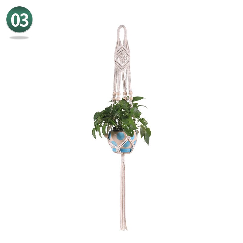 Hanging Baskets 100% cotton Handmade Plant Holder Macrame Plant Hanging Flowerpot Wall Decor handcrafted plant hangers: 3