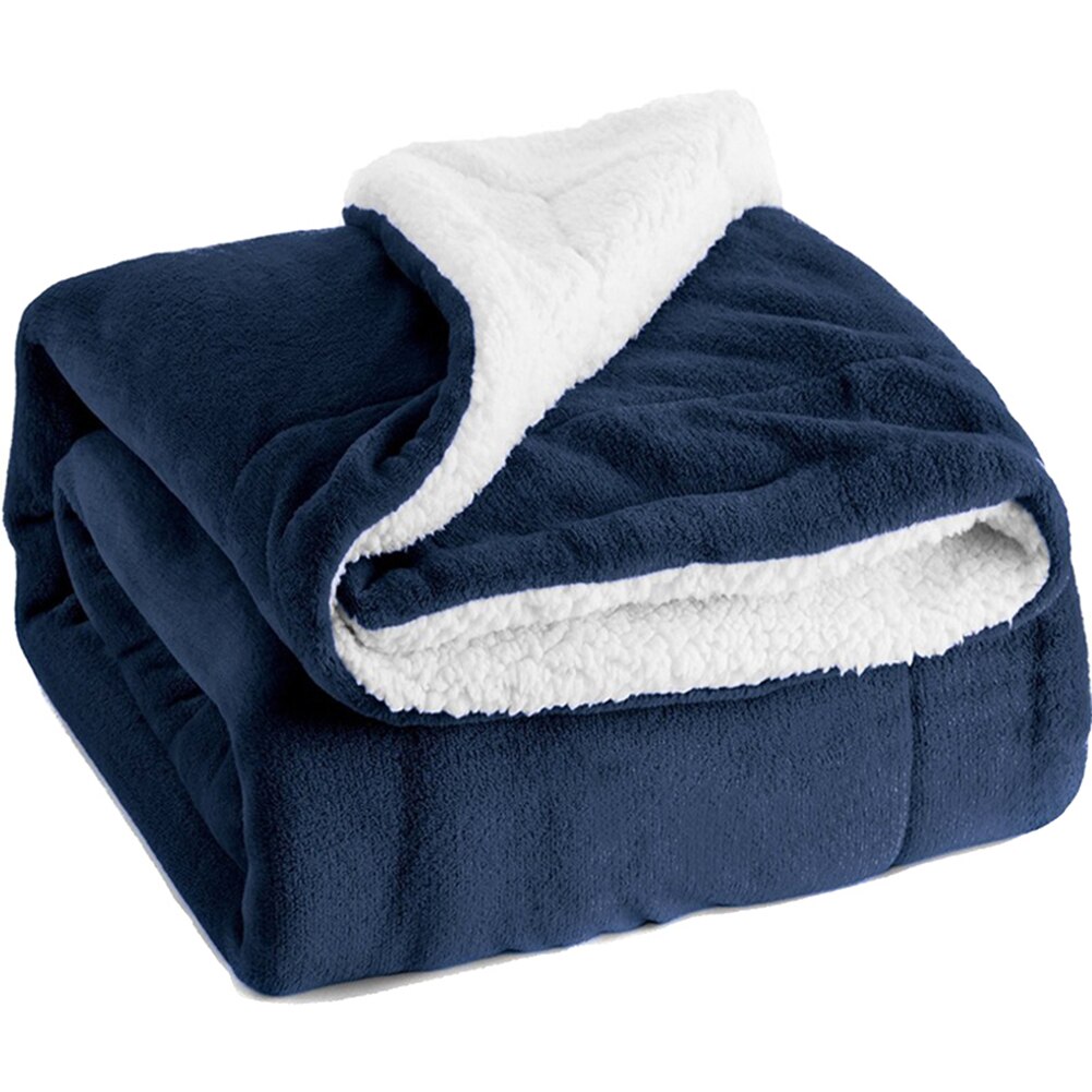 Winter Slaapkamer Deken Extra Warme Dikke Pluizige Zachte voor Kerstcadeau DC156: blue-180cmx200cm