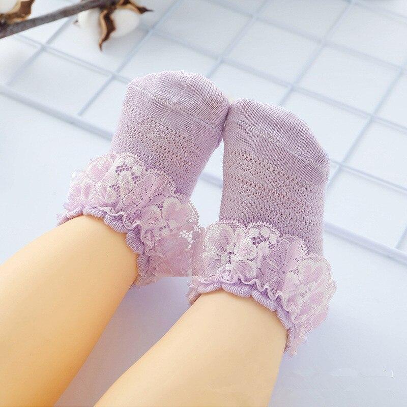 Dünne Sommer Baby Mädchen freundlicher Kleinkind Weiß Rosa Baumwolle Spitze Rüschen Prinzessin Gittergewebe Socken freundlicher Knöchel Kurze Socke Atmungsaktive