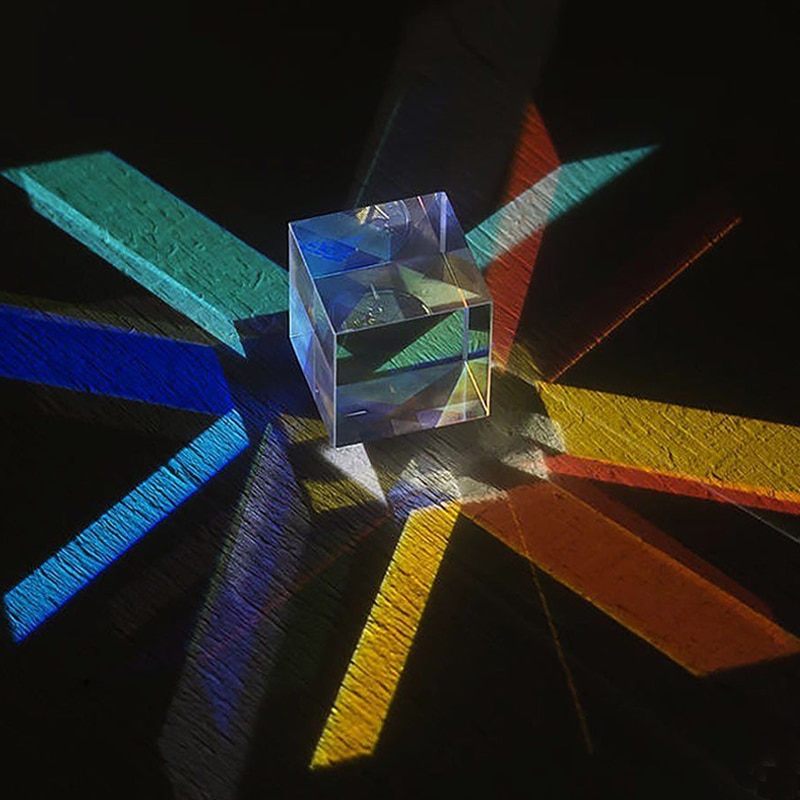 Color prism cube splitting prism science physics teaching toy