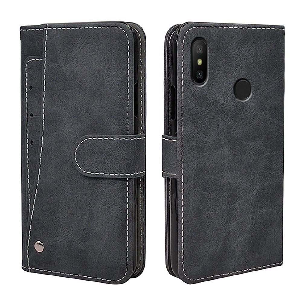 Funda Vintage de lujo para Xiaomi Mi 5, 5c, 5s Plus, 5X, 6, 6X, Play, Cartera de silicona con tapa de cuero, TPU con tarjetero