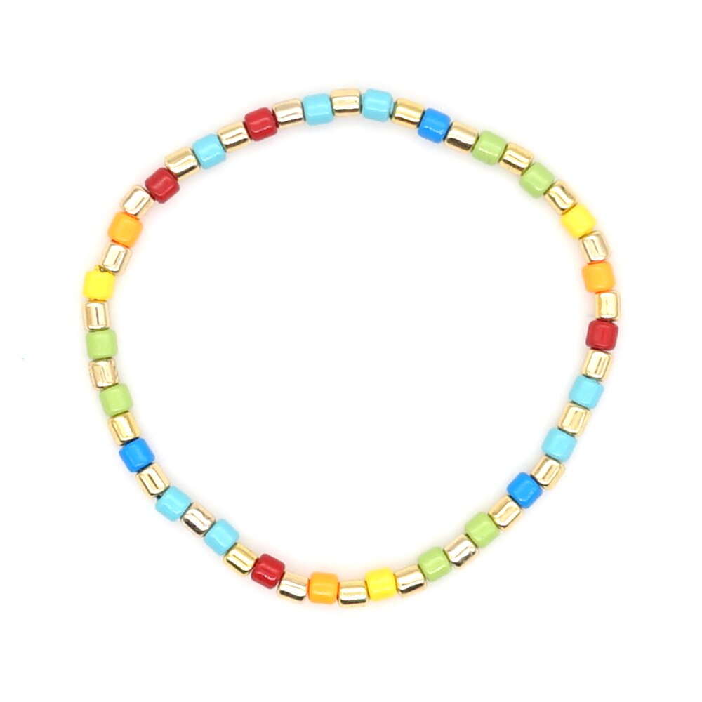 Shinus Rainbow Bracelet For Women Boho Jewelry Summer Jewellry Enamel Tile Bracelets Multicolor Accesorios Armband: RO-B200084A