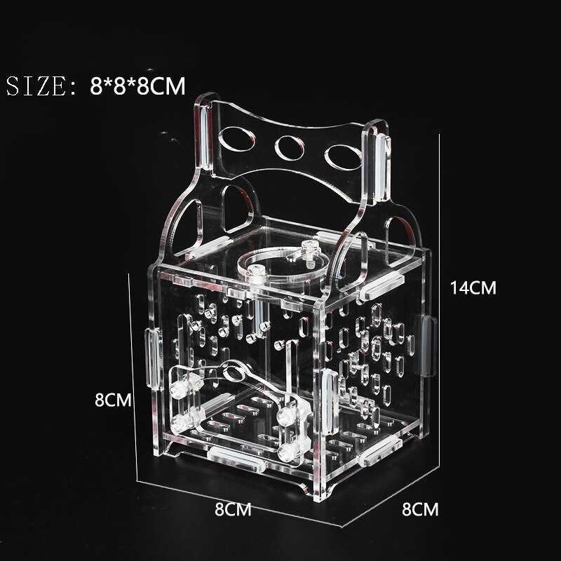 Insect Transparent Acrylic Cage Reptile Feeding Box Insect Container Praying Mantis Reptile Home Insect Cage Breeding Box Pet: Transparent 2