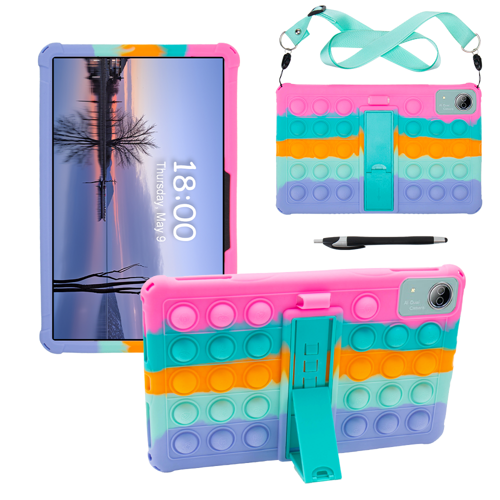 Para Teclast T60 Plus T60AI funda para tableta de 12 pulgadas funda con soporte Ajustable funda de silicona suave con burbujas