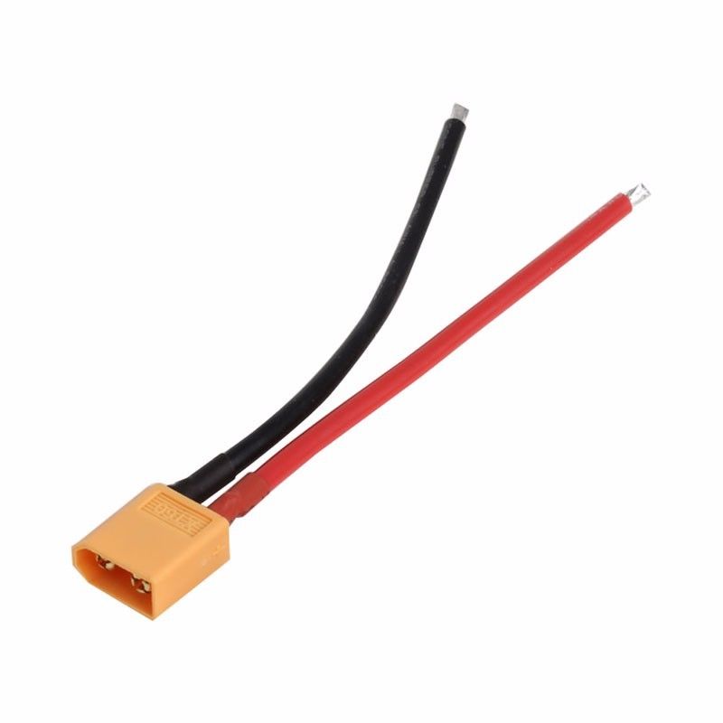 Enchufe macho hembra T XT60, conector con cable de silicona de 100mm 14AWG iMax b6, accesorio para carga de batería Lipo/ni-cd RC: 1Pcs XT60 Male