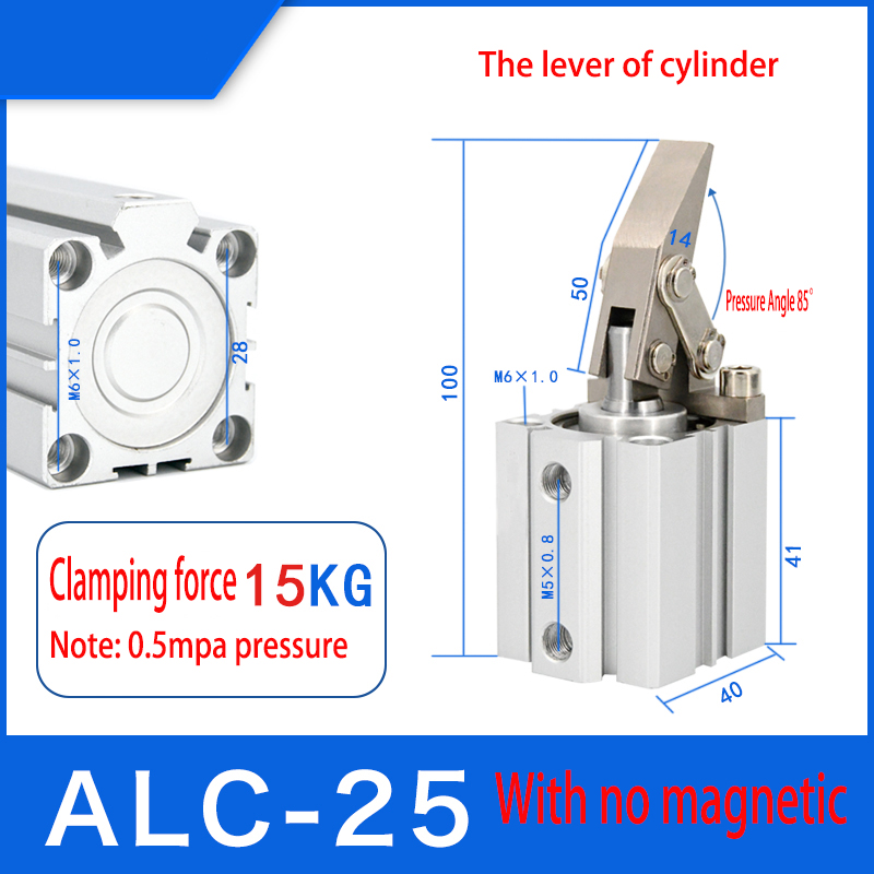 Spakcylinder alc 25 jgl -25 32 40 alc 50 63 jgl 32 klämcylinder klämma skaka tvärarmen för att trycka på den dubbla tryckplattan: Mörkgrön