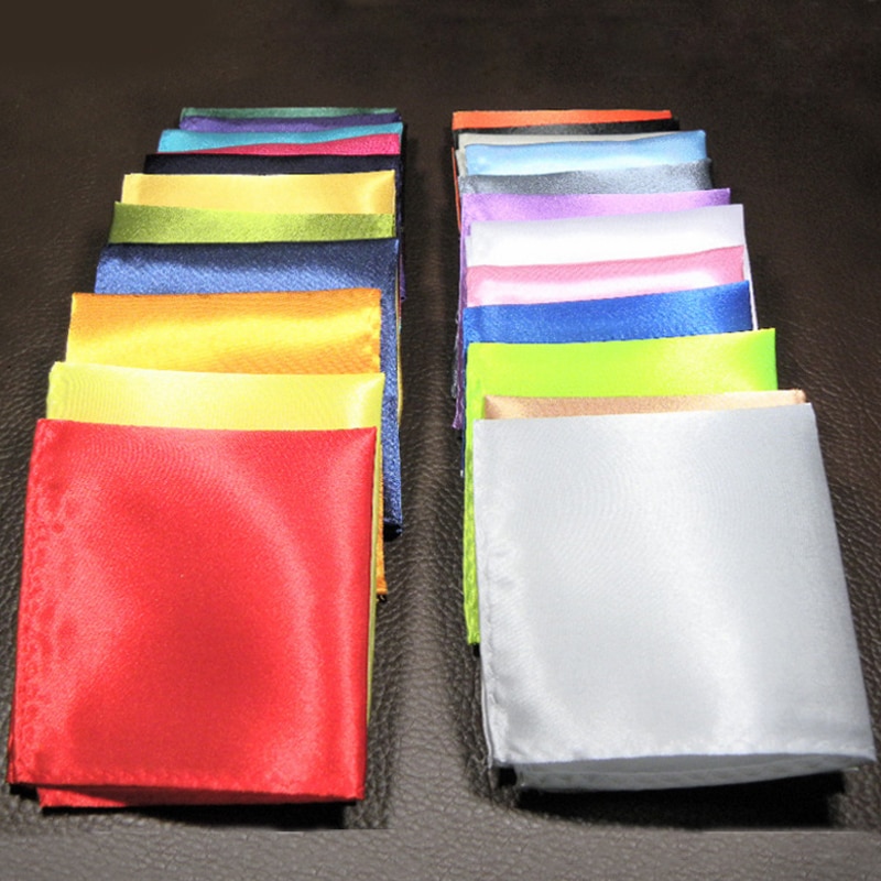 Luxus männer Platz Taschentuch Einfarbig Taschentücher Silk Hanky Anzug Tasche Handtuch Hochzeit Bankett Party 25 Farben