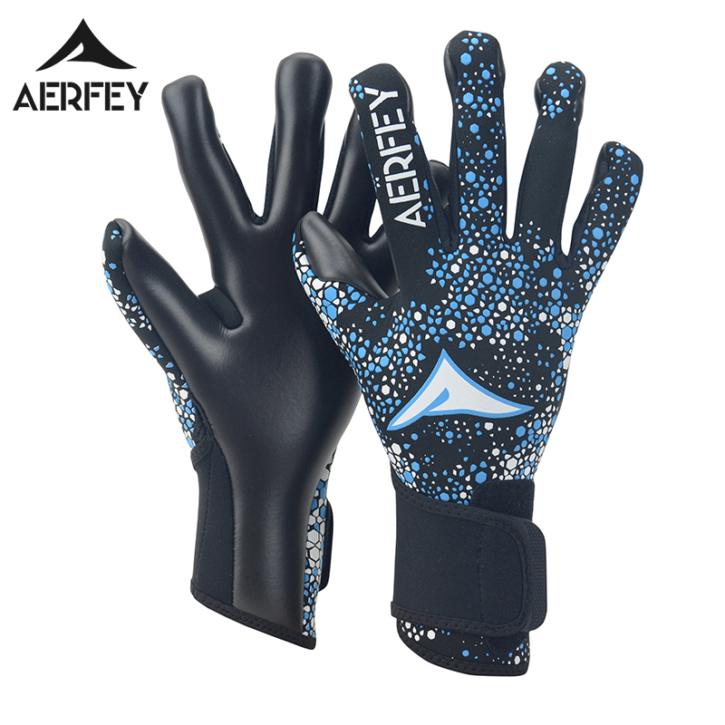 Guantes de portero de fútbol AERFEY, látex grueso sin protector de dedos, antideslizantes y resistentes al desgaste