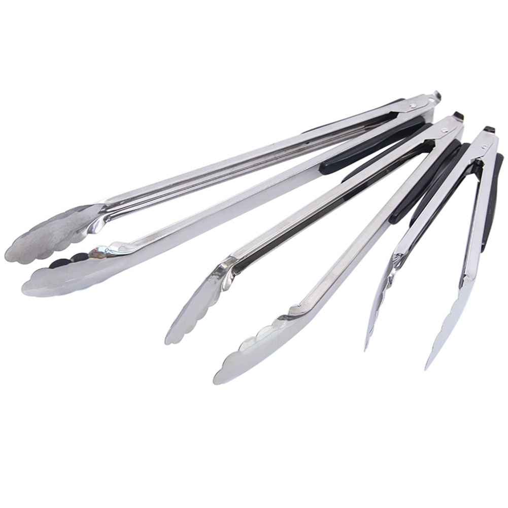 Kitchen Tongs, Heat Resistant Stainless Steel Food Tongs for Frying, Cooking, Serving, Barbecue