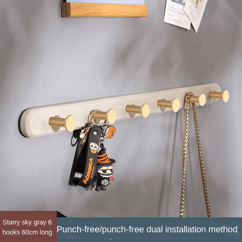 Kledingrek Muur Opknoping Muur Gemonteerde Ponsen-Gratis Kleding Haak Muur Ingang Achter Entree Garderobe Licht Luxe Kleding haak