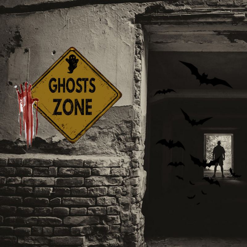 Halloween Bloody Restroom Sign Warning Stickers Haunted House And Horror Themed Parties Bathroom Door Decoration