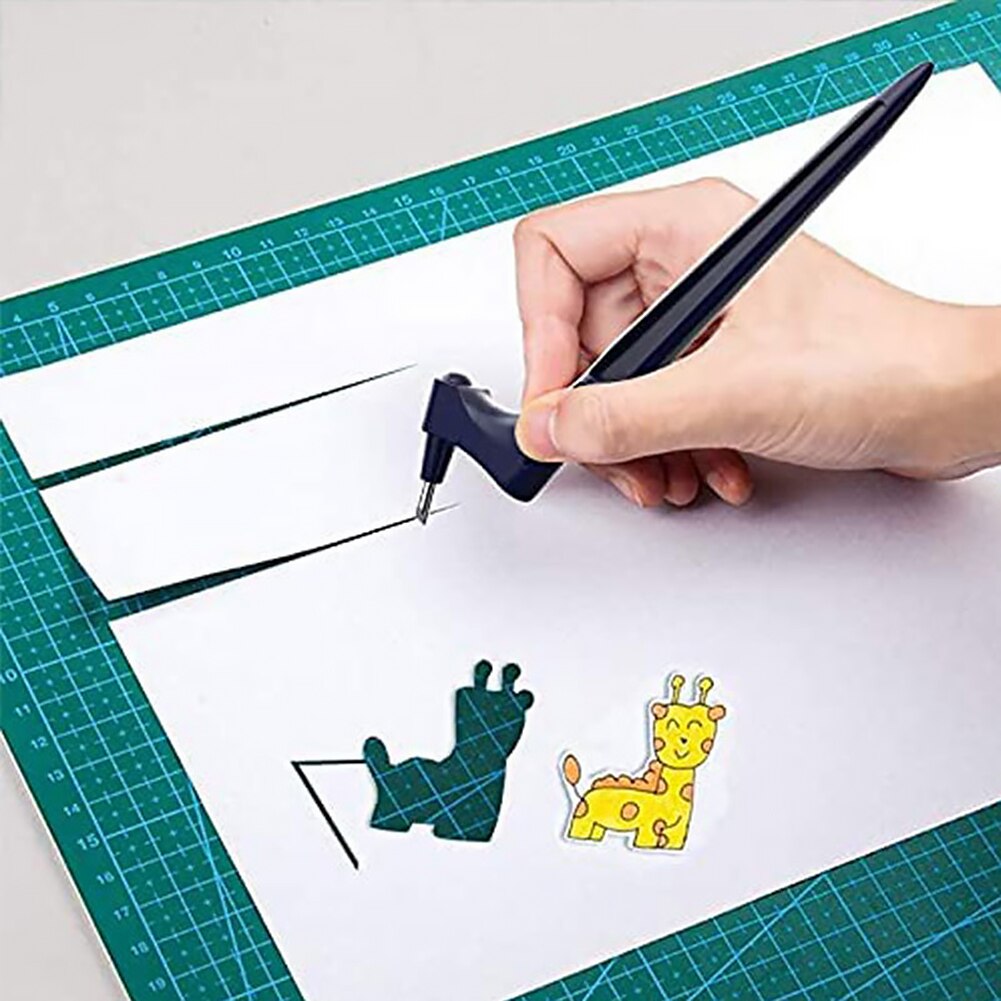 360 Degree Rotating Blade Utility Knife Craft Cutting Tool Hand Book Paper Cutter Stainless Steel Engraving Knife DIY Stationery