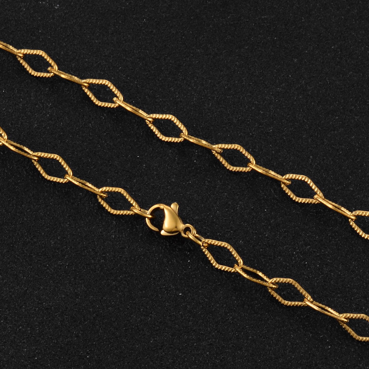 Stainless Steel Hip Hop Necklace Men And Women Jewelry: Gold / 45cm Length