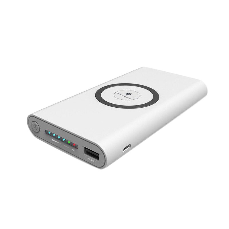 QI Wireless Power Bank 10000MAh Wireless Charger Power Bank (White)