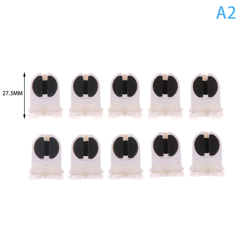 10 Pezzi casa T5 Portalampada G5 base non deviato Portalampada Resistente al Calore AC500V 2A per portato Supporto per Tubo di Luce Fluorescente: nero