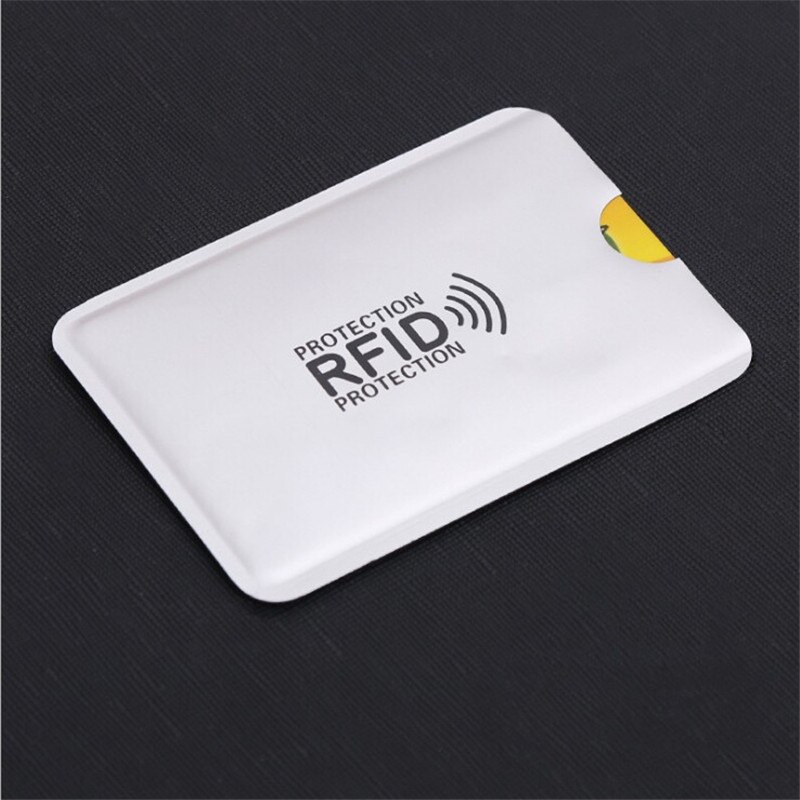 10 stks/pak Anti-diefstal Reader Lock Bank ID Case Anti Rfid Blocking Kaarthouder Smart Veiligheid Bescherming Metalen Credit kaarthouder: Silver  with letter