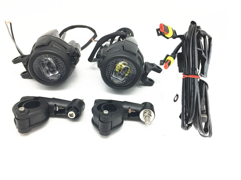 Led Motor Motorcycle Fog Universal Motorcycle LED Auxiliary Fog Light Assemblie Driving Lamp 40W Headlight For BMW Moto: Light and  wire